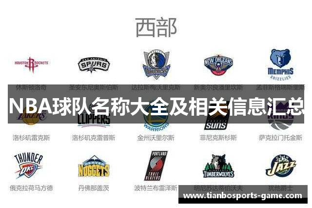 NBA球队名称大全及相关信息汇总